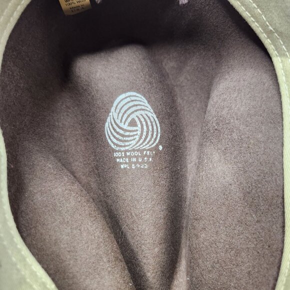 Dorfman Pacific 100% Wool Felt Fedora Hat Moss Brown Band and Buckle Men's S - Picture 4 of 5